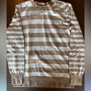 Women’s sweater tan/cream stripe xs